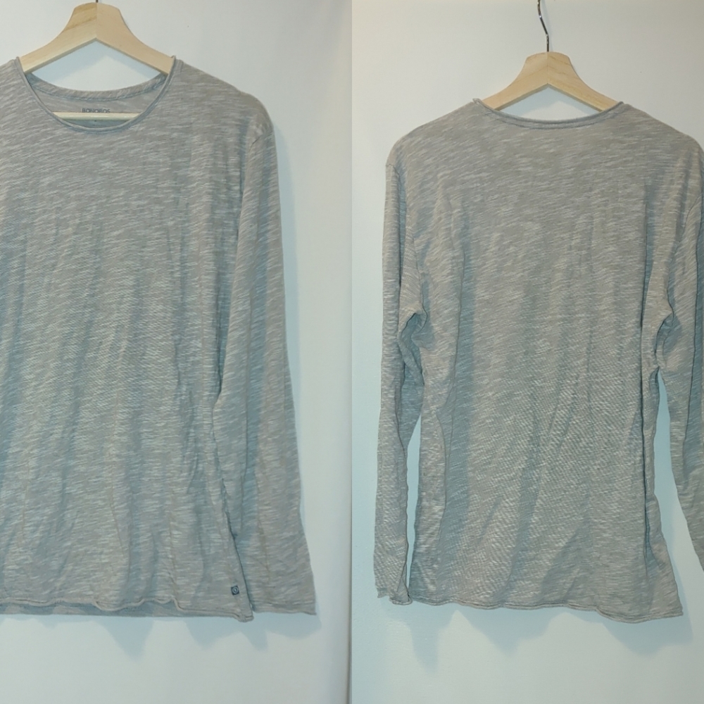 Bonobos Slim Fit Long Sleeve Space Dye Burnout Gray Short M